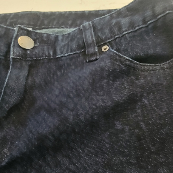 Cache animal print reptile print in blue black jeans size 6 - Picture 4 of 10